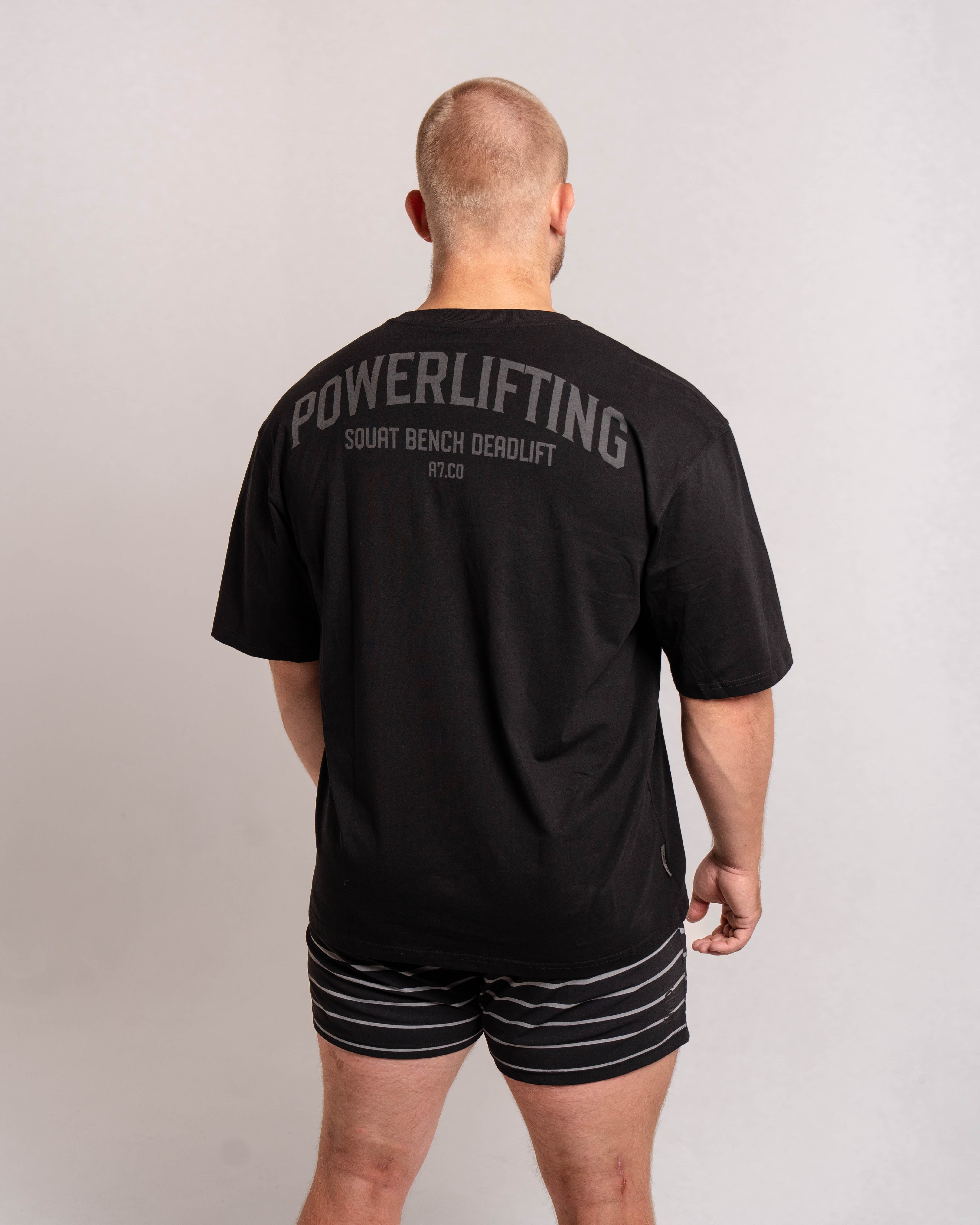 Powerlifting Over-Fit Unisex Shirt - Shadow Stone Black | A7