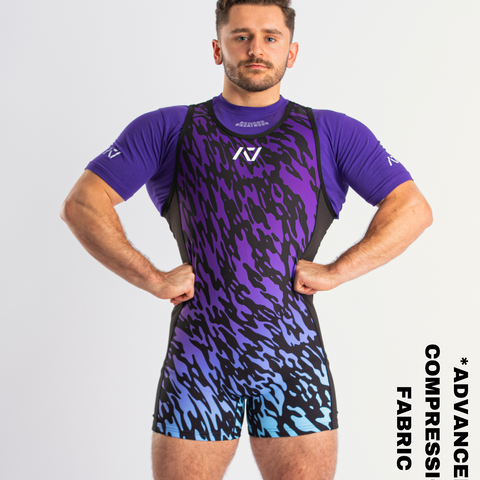 Our IPF APPROVED Rausch Singlets are designed to support the strength and power of an lifter. A racerback design with advanced compression fabric provides powerlifters ultimate support whilst on the platform. IPF Approved Kit includes Rausch Powerlifting Singlet, A7 Meet Shirt, A7 Zebra Wrist Wraps, A7 Deadlift Socks, Hourglass Knee Sleeves (Stiff Knee Sleeves and Rigor Mortis Knee Sleeves). Genouill�res powerlifting shipping to France, Spain, Ireland, Germany, Italy, Sweden and EU.