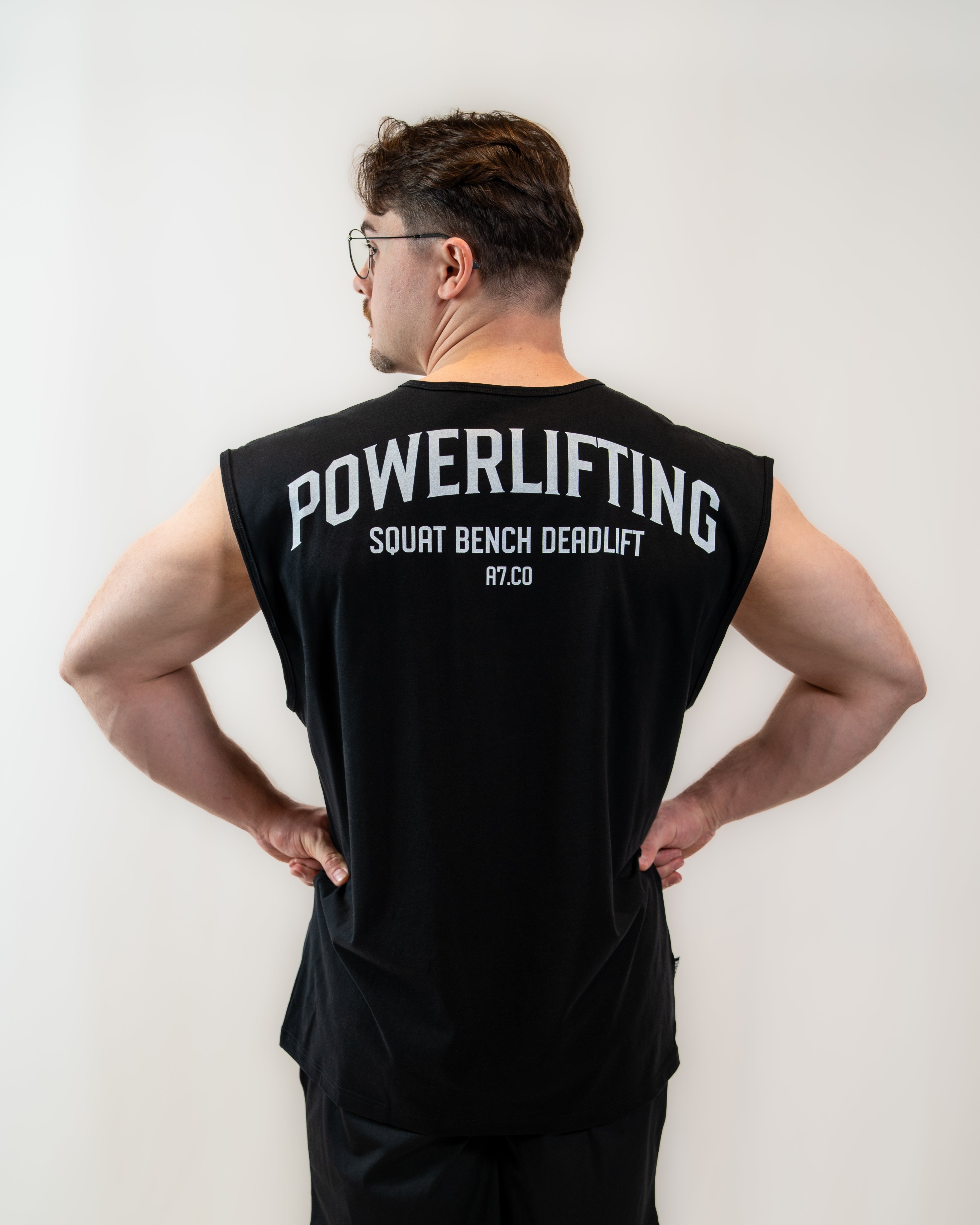 Powerlifting Over-Fit Non Bar Grip Cut Off Shirt - Domino | A7