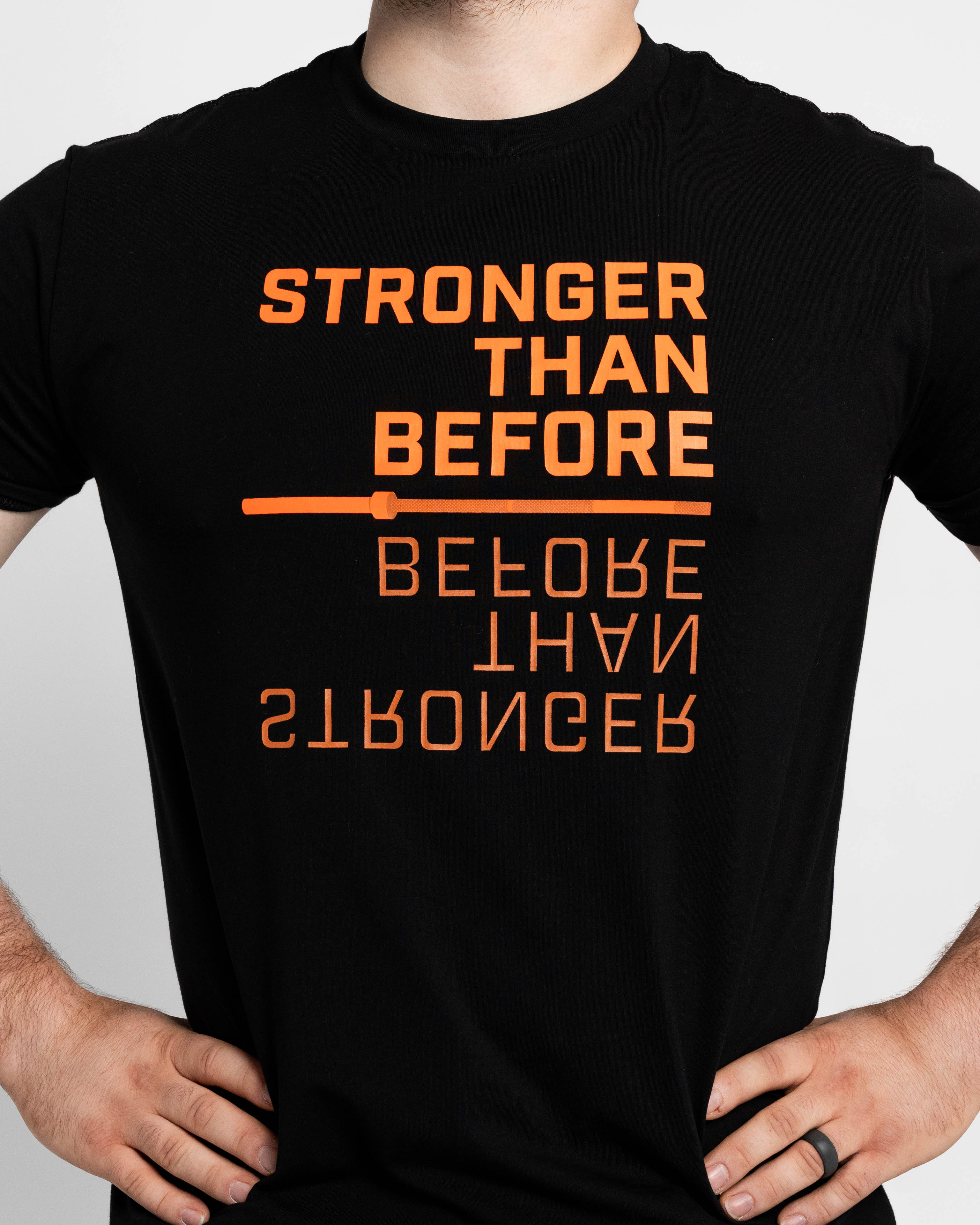Stronger Than Before True-Fit Bar Grip Men's Shirt - Orange/Black Stronger Than Before True-Fit Bar Grip Men's Shirt - Orange/Black