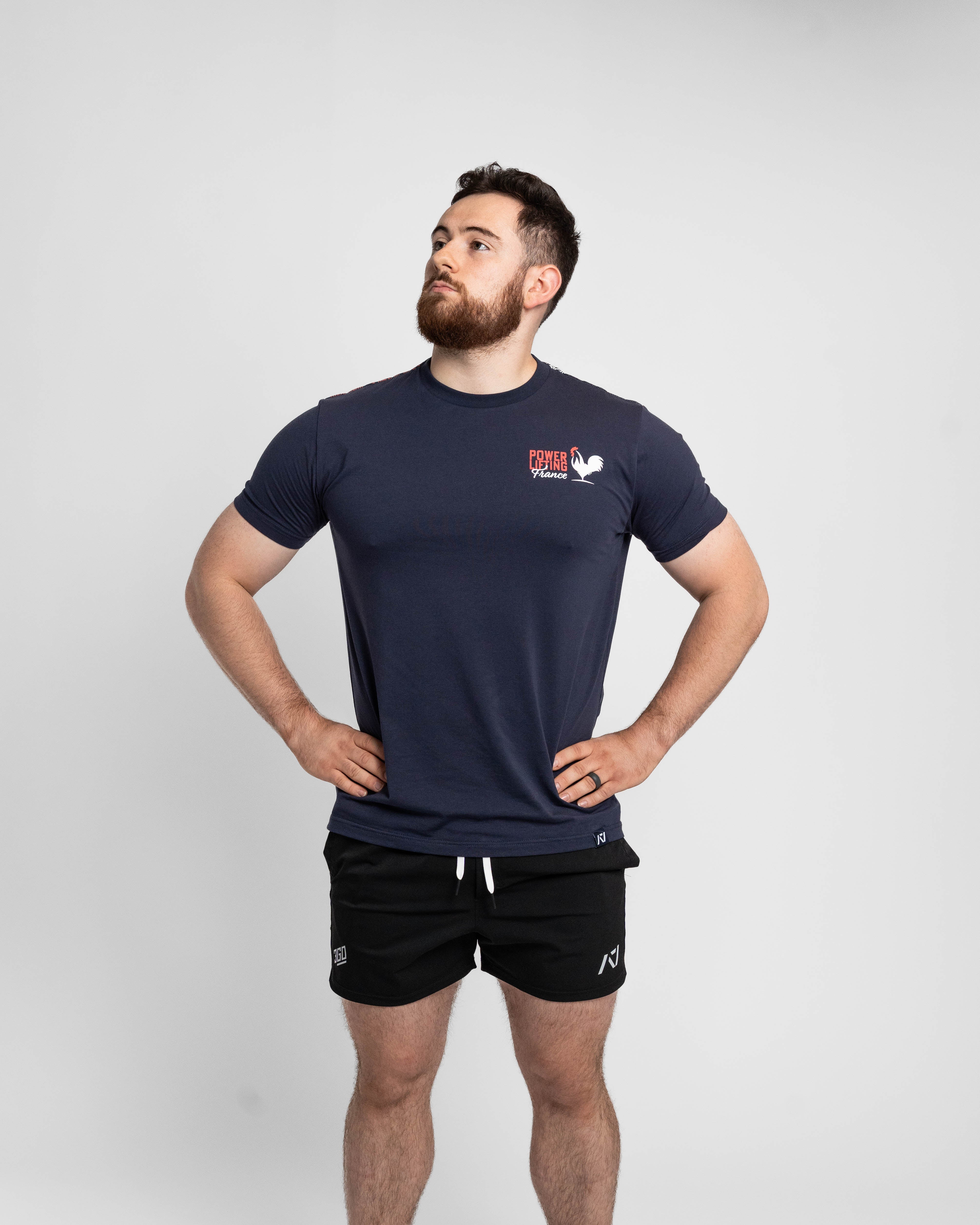 Powerlifting France Navy Bar Grip Men's Shirt | A7 Europe Shipping