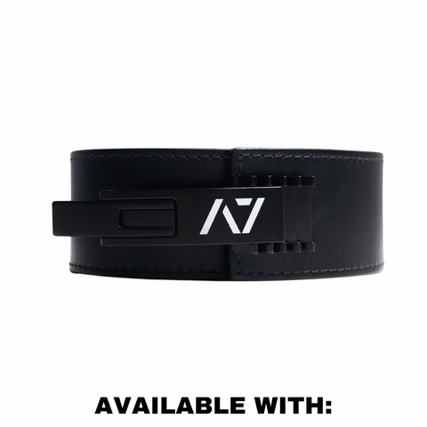 A7 IPF Approved Lever Belt features a black design with black leather, silver engraved buckle and debossed A7 logo on the leather. The new Pioneer Adjustable Lever, PAL, buckle allows you to quickly adjust the tightness of your belt for a perfect fit. The IPF Approved Kit includes Singlet, A7 Meet Shirt, A7 Zebra Wrist Wraps, A7 Deadlift Socks, Hourglass Knee Sleeves (Stiff Knee Sleeves and Rigor Mortis Knee Sleeves). Genouillères powerlifting shipping to France, Spain, Ireland, Germany, Italy and EU.