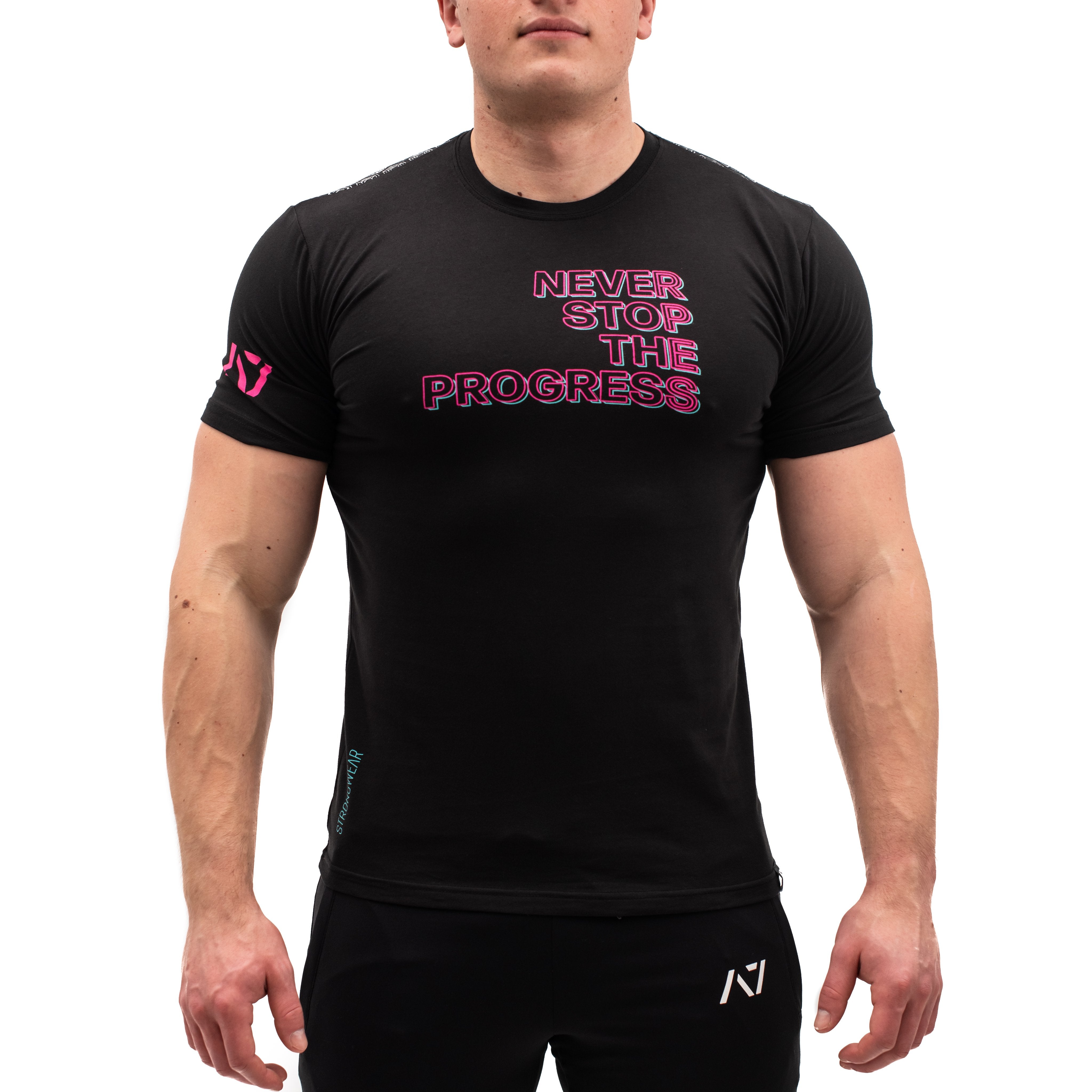 RPES Bar Grip T-shirt, great as a squat shirt. Purchase RPES Bar Grip tshirt UK from A7 UK. Purchase RPES Bar Grip Shirt in Europe from A7 UK. No more chalk and no more sliding. Best Bar Grip Tshirts, shipping to UK and Europe from A7 UK. RPES is our classic black on black shirt design! The best Powerlifting apparel for all your workouts. Available in UK and Europe including France, Italy, Germany, Sweden and Poland
