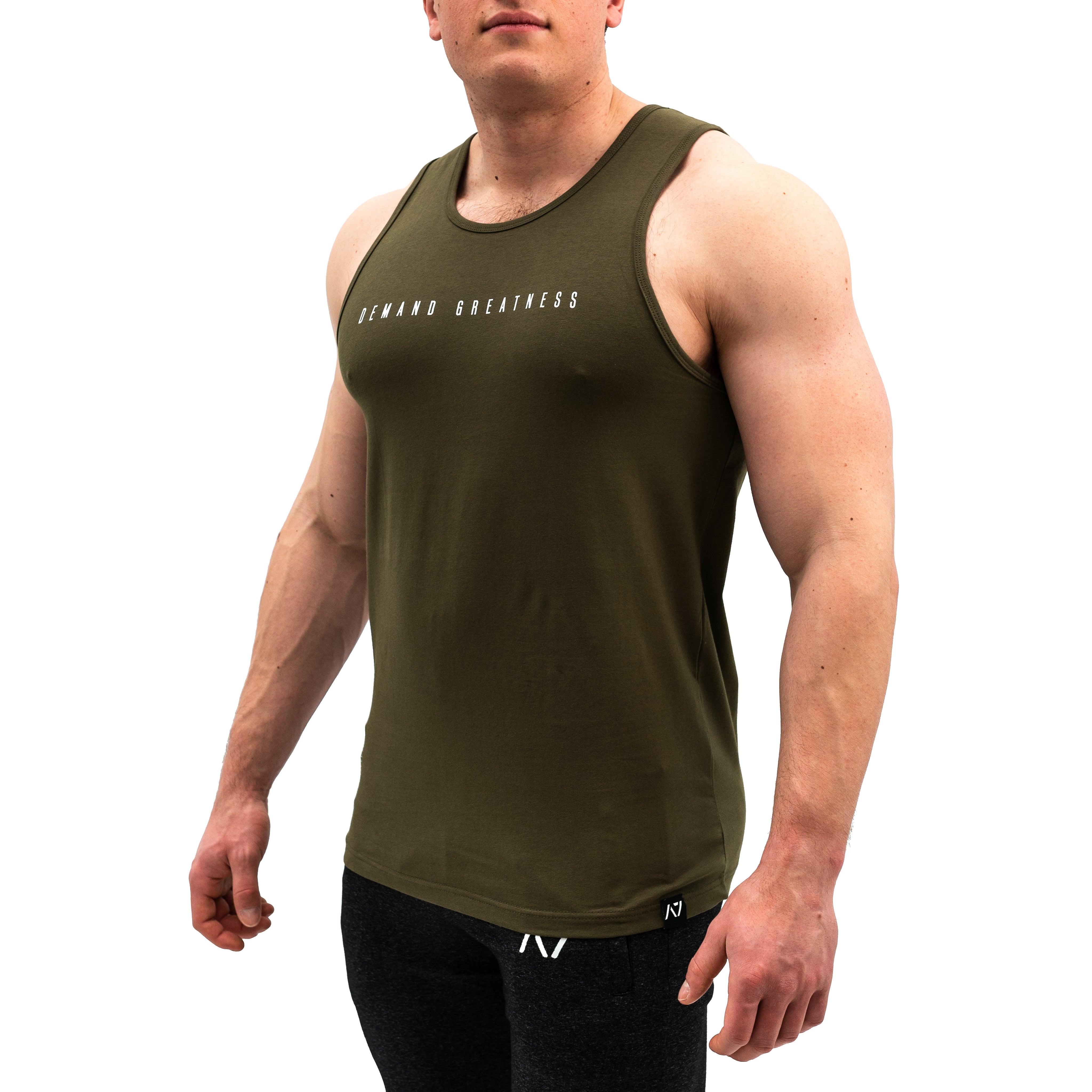Mantra Bar Grip tank, great as a squat shirt. Purchase Mantra Bar Grip tank in UK from A7 UK. Purchase Mantra Bar Grip Tank in Europe from A7 Europe. No more chalk or sliding. Best Bar Grip T-shirts, shipping to UK and Europe from A7 UK. Mantra Bar Grip Tank is our newest tank design with demand greatness on the front in a military colourway! A7UK supplies the best Powerlifting apparel for all your workouts. Available in UK and Europe including France, Italy, Germany, the Netherlands, Sweden and Poland.