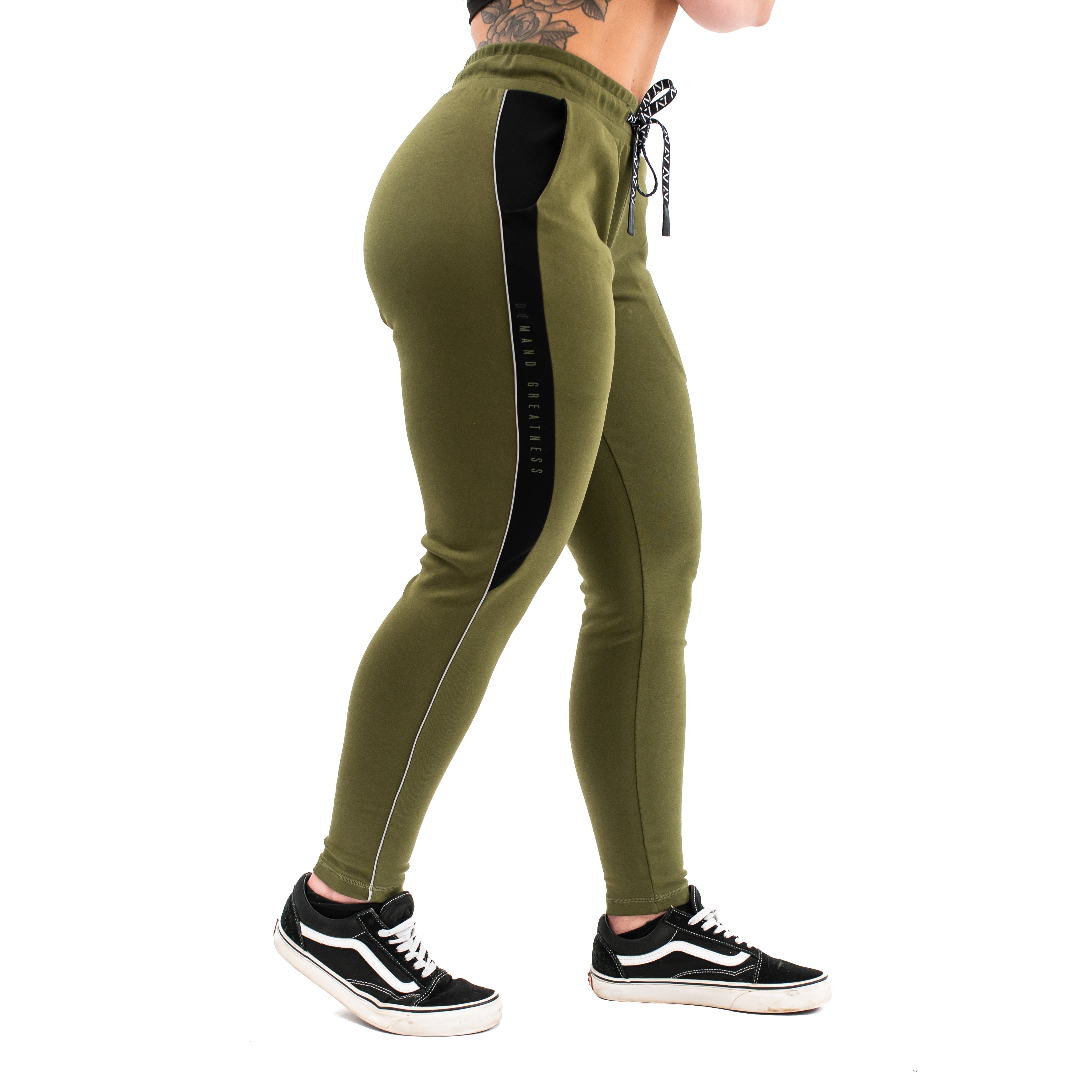 Our Moxie Joggers are made with premium cotton spandex fabric to keep you comfy throughout the day whether you are training or going out! Our Moxie Joggers contour to your body and feature a reflective stripe on both side, deep un-zippered pockets and stealth matte logos. Now in our new military colourway. You can purchase Military Moxie joggers from A7 UK or A7 Europe. A7 UK shipping to UK, Ireland, France, Italy, Germany, the Netherlands, Sweden and Poland.