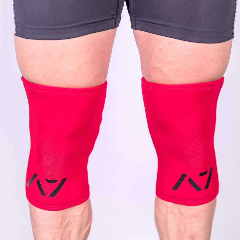 A7 IPF approved FIRE CONE knee sleeves are structured with a downward cut panel on the back of the quad and calf to ensure ultimate compression at the knee joint. A7 CONE knee sleeves are IPF approved for use in all powerlifting competitions. A7 cone knee sleeves are made with high quality neoprene and the knee sleeves are sold as a pair. The double seem on the knee sleeves create a greater tension on the knee joint. Available in UK and Europe including France, Italy, Germany, Sweden and Poland 