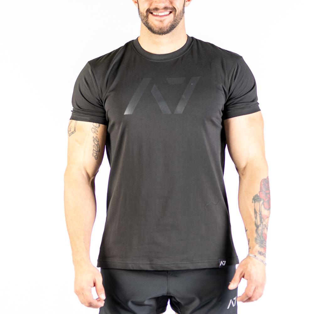  Stealth Bar Grip T-shirt, great as a squat shirt. Purchase Stealth Bar Grip tshirt UK from A7 UK. Purchase Stealth Bar Grip Shirt Europe from A7 UK. No more chalk and no more sliding. Best Bar Grip Tshirts, shipping to UK and Europe from A7 UK. Stealth is our classic black on black shirt design! The best Powerlifting apparel for all your workouts. Available in UK and Europe including France, Italy, Germany, Sweden and Poland